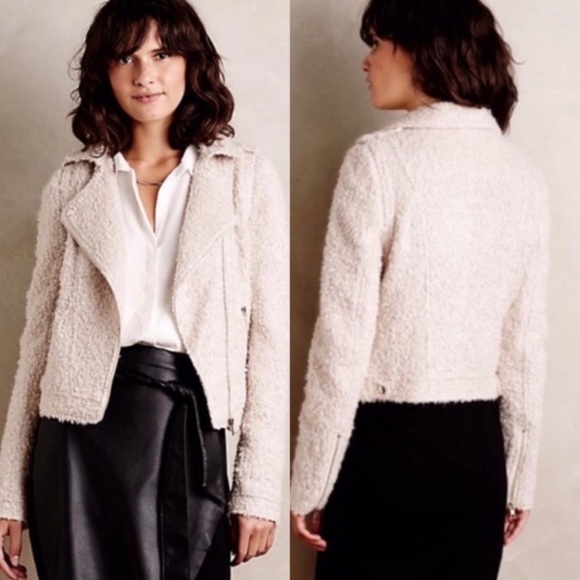 Anthropologie Elevenses Northland  Boucle Moto Jacket Motorcycle Size S - Picture 14 of 14